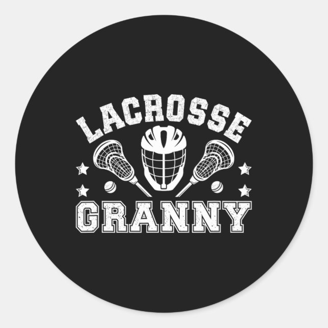 Lacrosse Granny Grandma Granny Of A Lacrosse Playe Classic Round Sticker (Front)