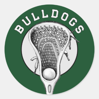 Lacrosse Green Team Classic Round Sticker