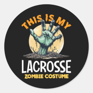 Lacrosse Halloween Zombie Matching Costume Classic Round Sticker