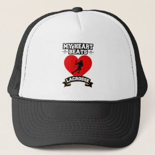 Lacrosse Heart Male Player Sport Passion Love Trucker Hat