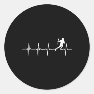 Lacrosse Heartbeat For Lacrosse Players Classic Round Sticker