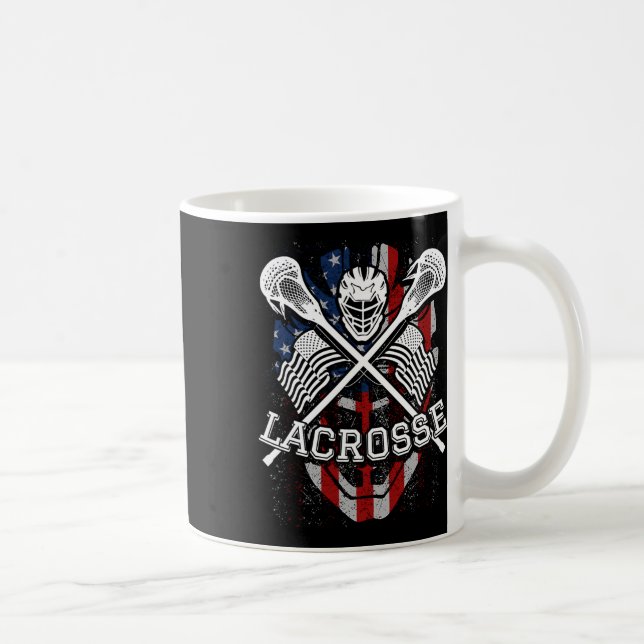 Lacrosse Helmet And Sticks  Coffee Mug (Right)