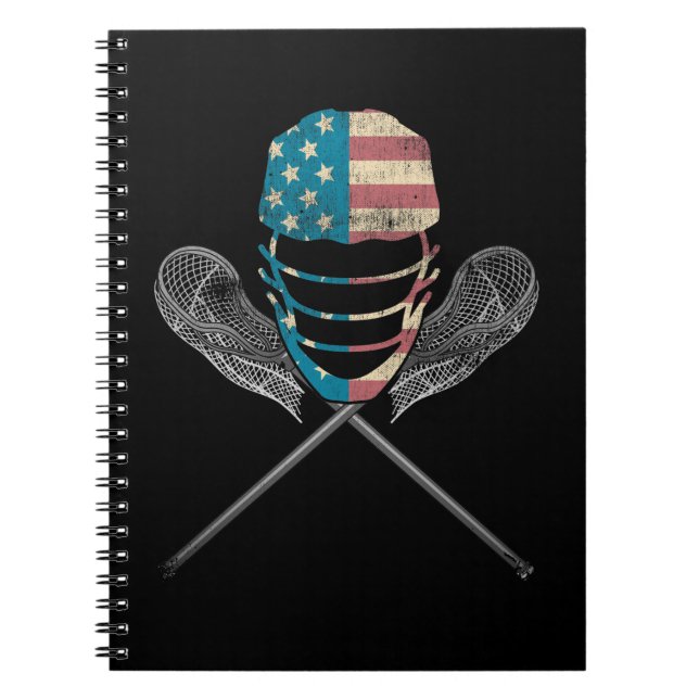 Lacrosse Helmet and Sticks Notebook (Front)