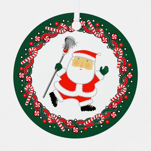 Lacrosse Holiday Gift Ceramic Ornament (Front)