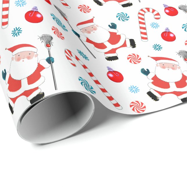 Lacrosse Holiday Gift Wrapping Paper (Roll Corner)