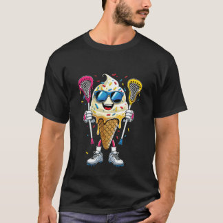 Lacrosse Ice Cream Drip Helmet Sticks Sports Fans  T-Shirt