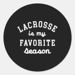 Lacrosse Is My Favourite Season Vintage Mum Dad Fo Classic Round Sticker