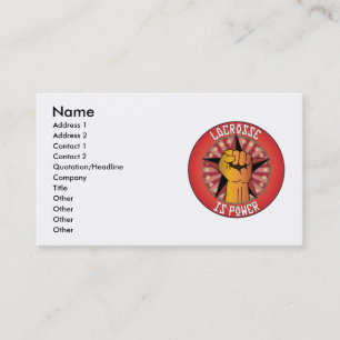 Lacrosse Is Power Business Card