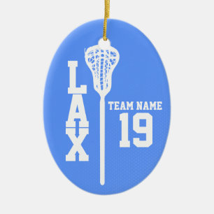 Lacrosse Jersey with Photo Blue Ceramic Tree Decoration