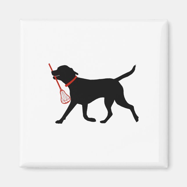 Lacrosse Labrador Fetch Lacrosse Stick Black Lab T Magnet (Front)