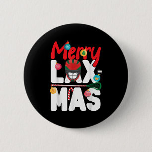 Lacrosse Lax Christmas Merry Lax-mas 6 Cm Round Badge
