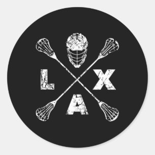 Lacrosse Lax Cross Axis  Classic Round Sticker
