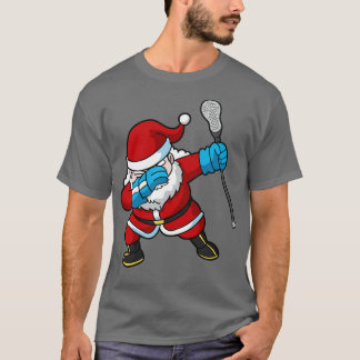 Lacrosse Lax Dabbing Santa Claus Christmas T-Shirt