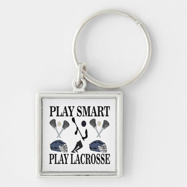 Lacrosse Lax Player Sports Key Ring (Front)