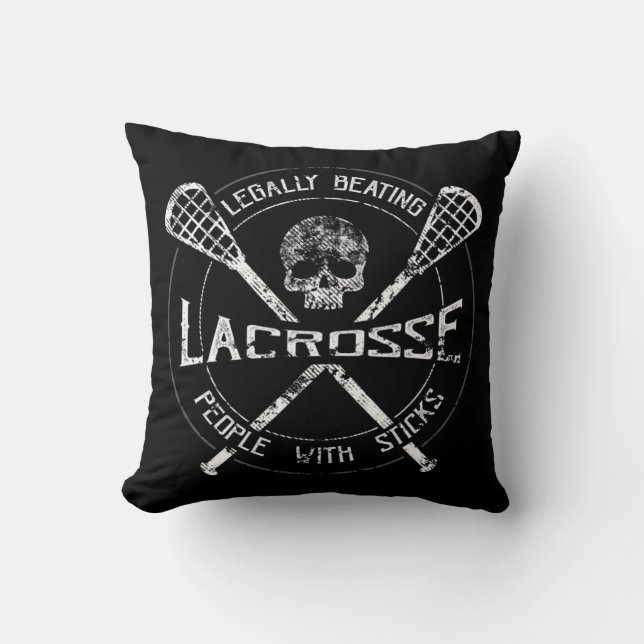 Lacrosse Legally Beating People With Sticks-Fun De Cushion (Front)