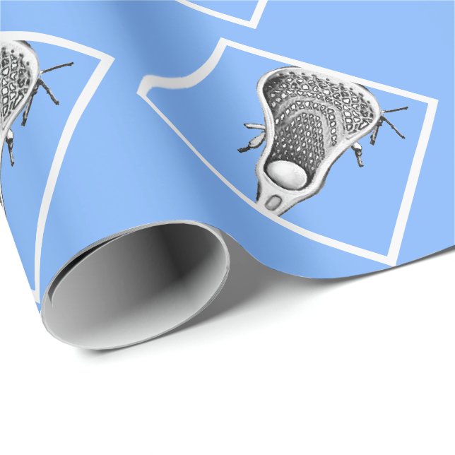 Lacrosse Light Blue Gift Wrapping Paper (Roll Corner)