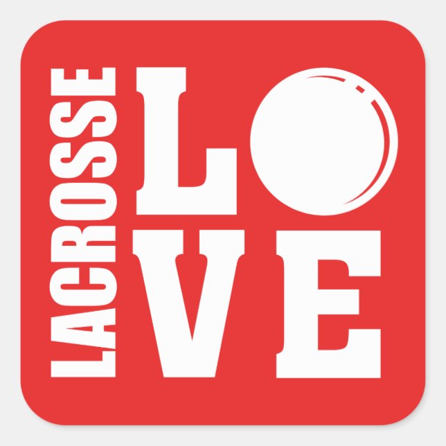 Lacrosse Love Square Sticker (Front)