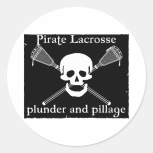 Lacrosse Mascot Pirate Sticker
