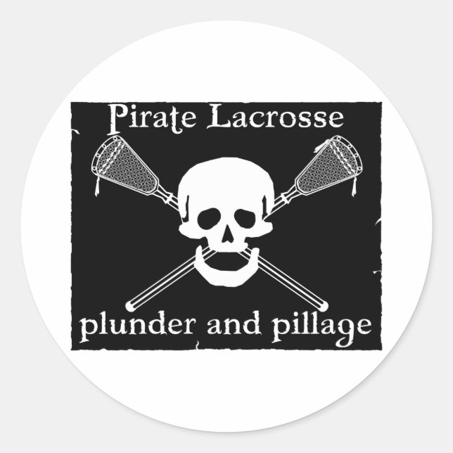 Lacrosse Mascot Pirate Sticker (Front)