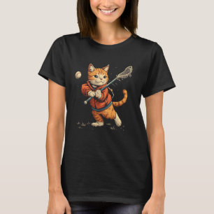 Lacrosse Mens, Womens & Kids Cat Lacrosse player T-Shirt