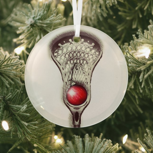 Lacrosse Merry Lax-mas Glass Tree Decoration (Insitu)