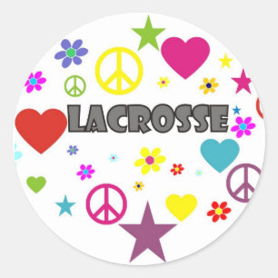 Lacrosse Mixed Graphics Classic Round Sticker