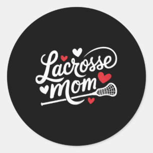 Lacrosse Mum Cute Lacrosse Player Mother Womens Classic Round Sticker