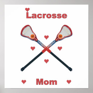 Lacrosse Mum Hearts Poster