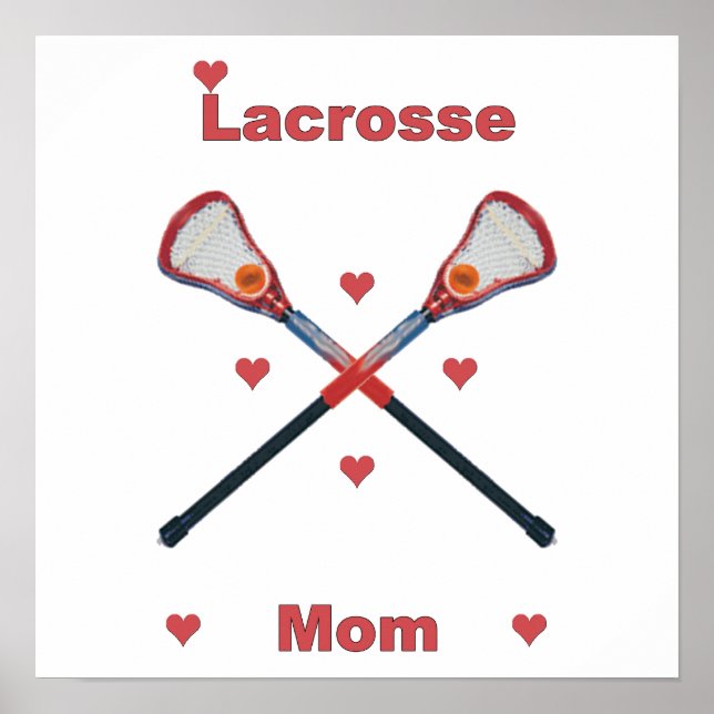 Lacrosse Mum Hearts Poster (Front)