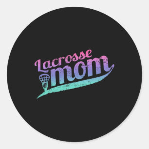 Lacrosse Mum Vintage Proud Lax Mother  Classic Round Sticker