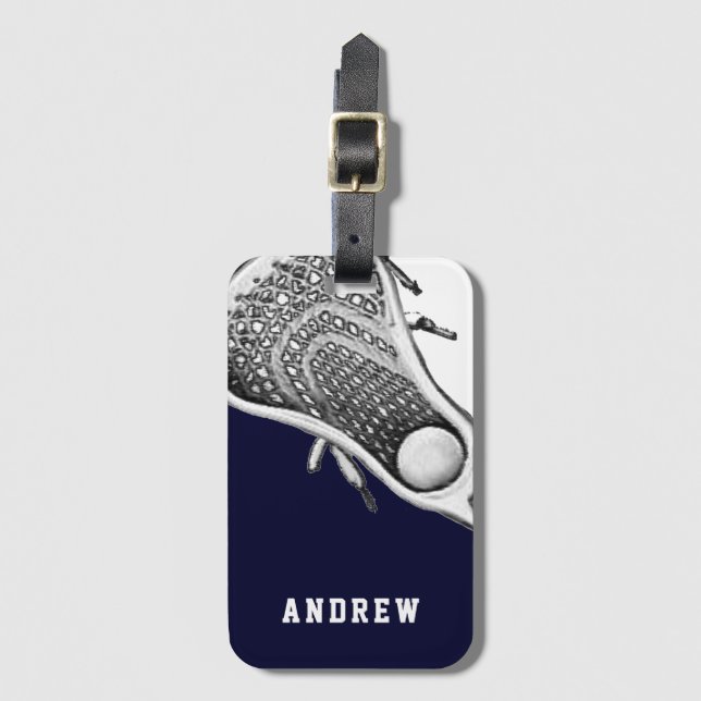 Lacrosse Navy Blue Luggage Tag (Front Vertical)