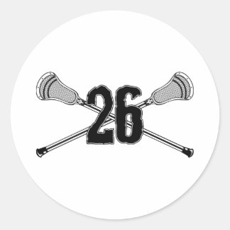 Lacrosse Number 26 Sticker
