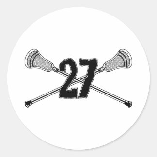 Lacrosse Number 27 Sticker