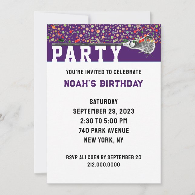 Lacrosse Party Invitation (Front)