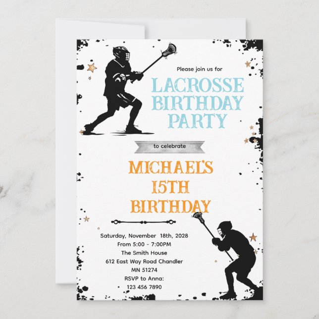 Lacrosse party invitation (Front)