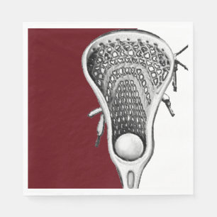 Lacrosse Party Maroon Napkin