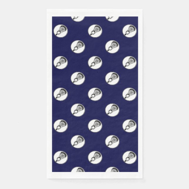Lacrosse Party Navy Blue Napkin (Front)