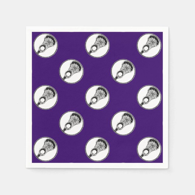 Lacrosse Party Purple Napkin (Front)