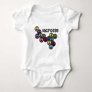 Lacrosse Peace Signs Filled Baby Bodysuit