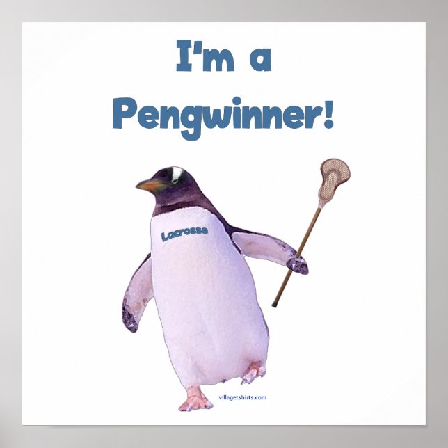 Lacrosse Penguin Poster (Front)