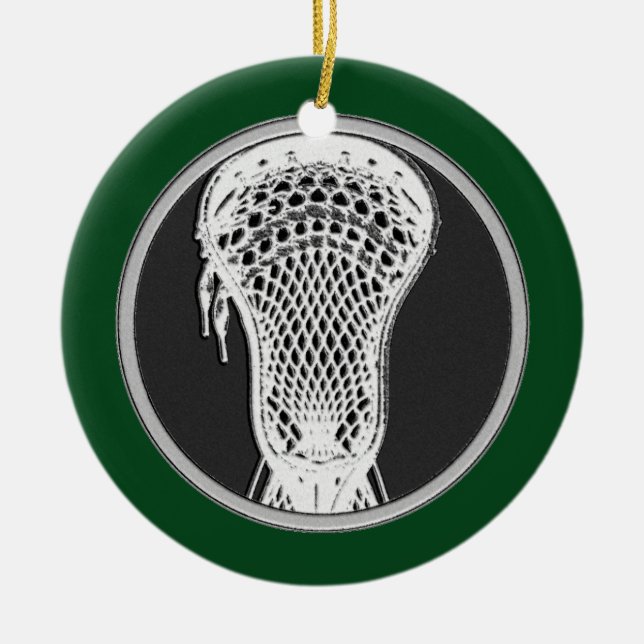 Lacrosse Personalised Collectable Ceramic Tree Decoration (Front)