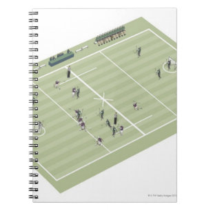 Lacrosse pitch and positions spiral notebook