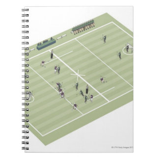 Lacrosse pitch and positions spiral notebook