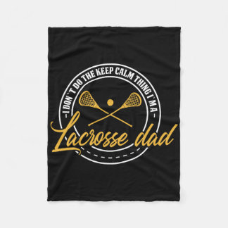 Lacrosse Player And Coach Dad Retro Lax Lover Papa Fleece Blanket