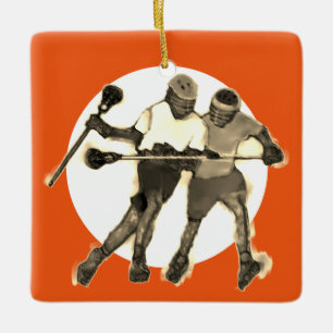 Lacrosse Player Ceramic Ornament