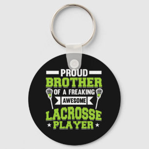 Lacrosse Player Coach Brother Key Ring