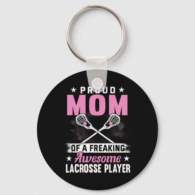 Lacrosse Player Coach Mum Mother  Key Ring (Front)