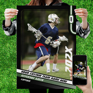 Lacrosse Player Custom Gift in Green Poster
