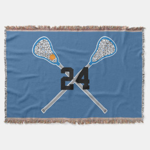 Lacrosse Player Custom Sports Blanket Gift