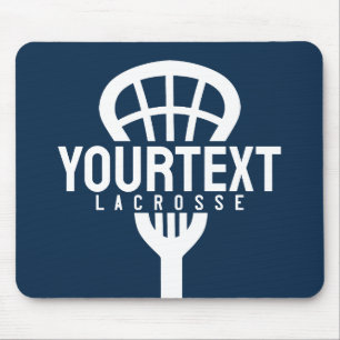 Lacrosse Player CUSTOM TEXT Team Mesh Sport Stick  Mouse Pad